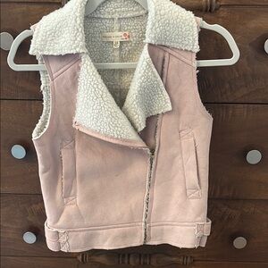 Pink Sherpa-Lined Kids Vest